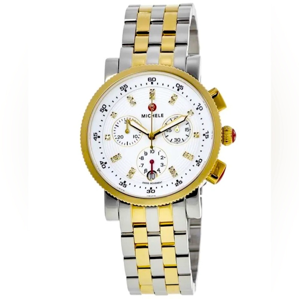 Michele Women's Sport Sail Dial Two Tone Gold MWW01C000140 Watch